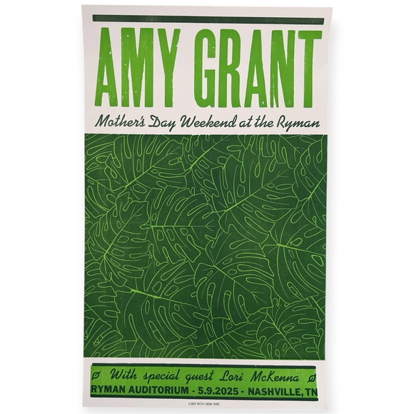 Hatch Show Print Other - Hatch Show Print Ryman Amy Grant Concert Mothers Day 2025 Lori McKenna Green